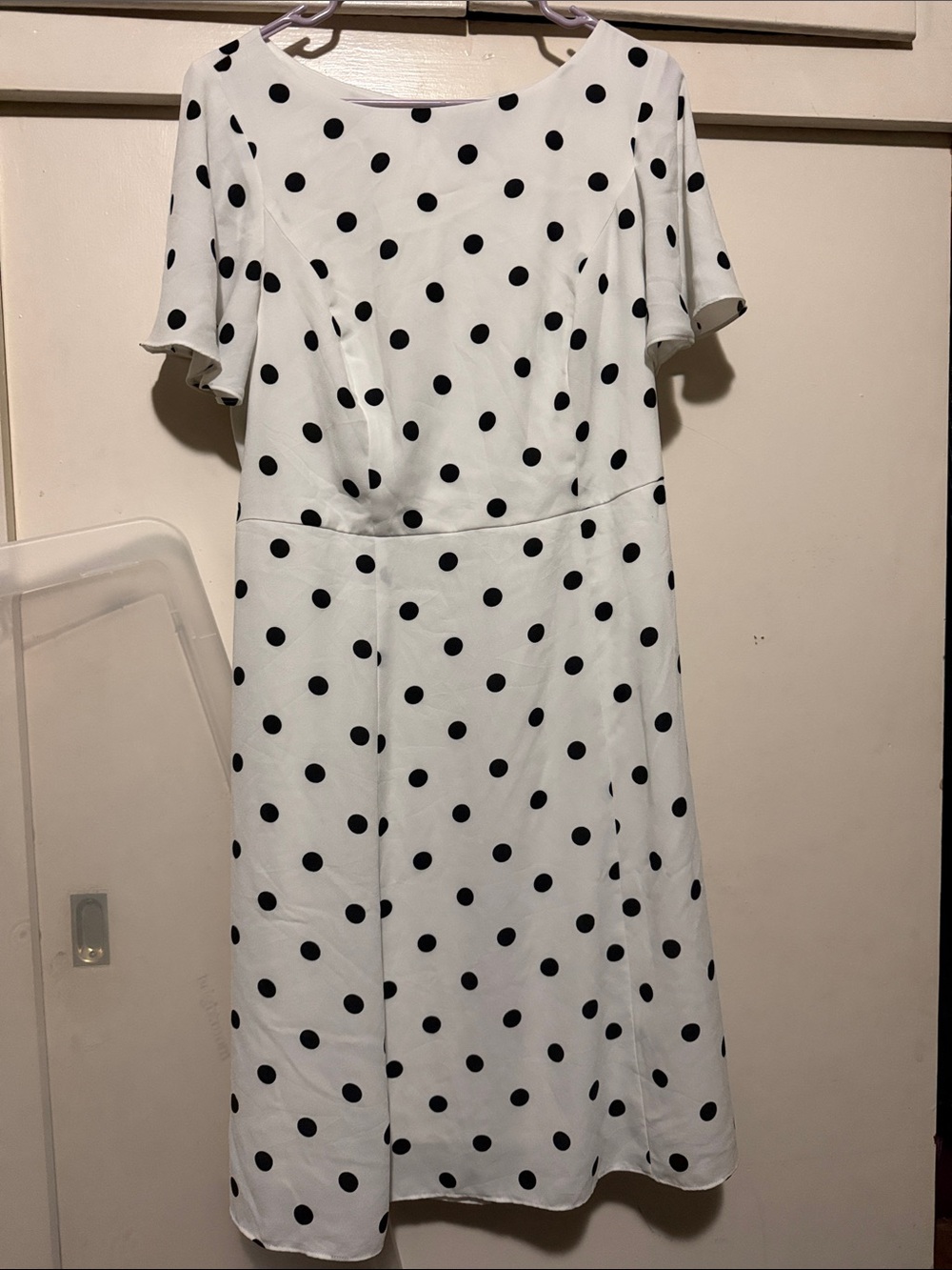Lane Bryant White Dress with Black Polka Dots